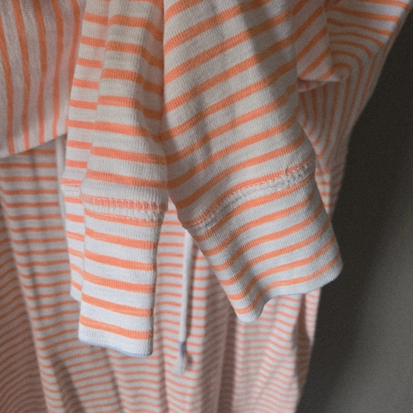 Southern Tide S Striped Orange Hooded Long Sleeve Mini Dress Cotton Spring Beach - Picture 7 of 14